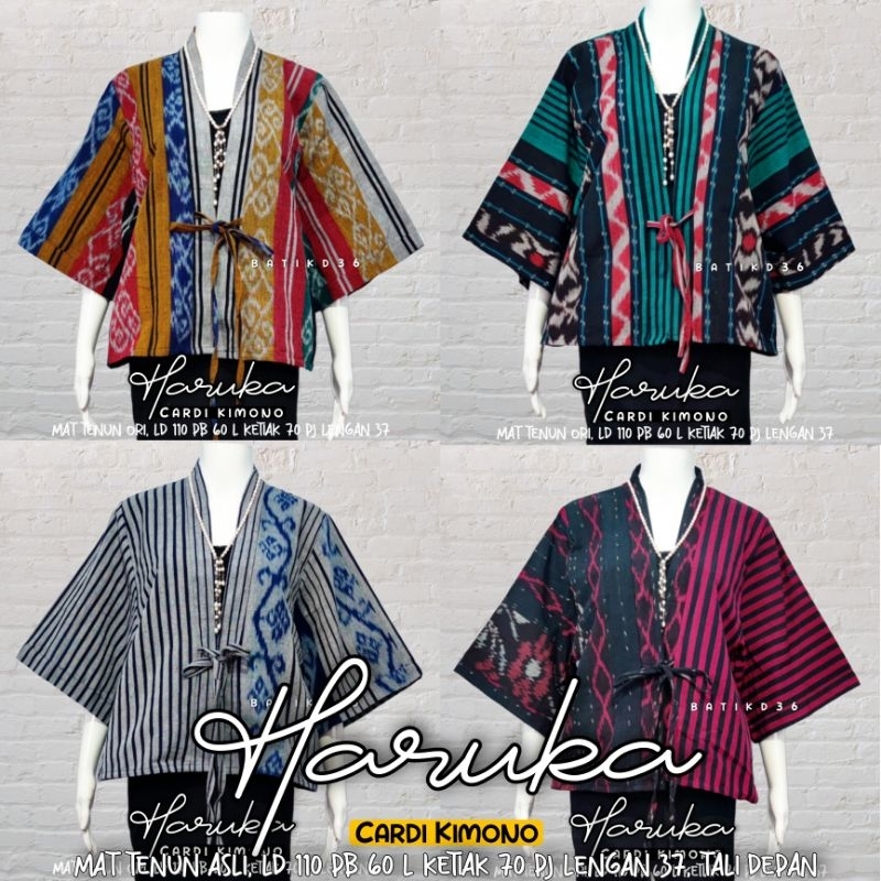 Outer kimono tenun asli wanita cardi cewek premium etnik Kasual atasan baju butik kerja fashion blazer rompi kardigan Cardi vest blus maxi ibu anak remaja kantor jumbo songket lurik ikat tradisional seragam ntt lombok jepara Rote etnik unik keren.