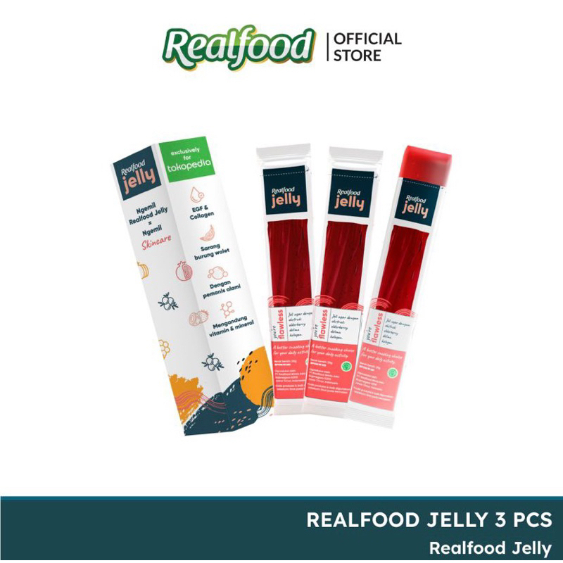 Realfood Jelly Flawless, Glutabright, Pure Sachet Ecer 1 pcs