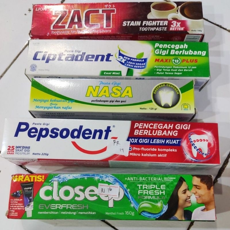 PASTA  GIGI  CIPTADENT & ZACT & CLOSEUP & PEPSODENT  ALL  VARIAN