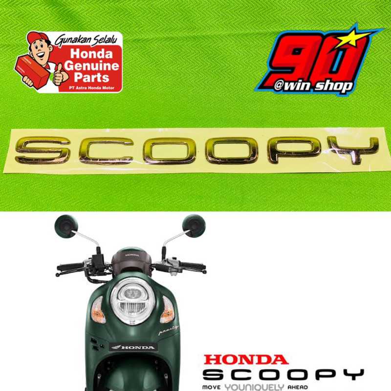 1pcs emblem logo stiker body 3D GOLD emas new SCOOPY PRISTAGE FI ESP k2f
