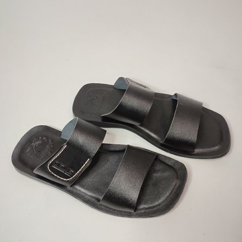 Sandal Pria slop original Kulit 100% Nyaman kuat kekinian