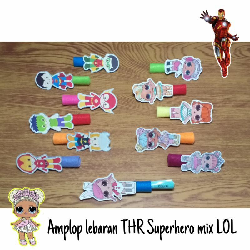 

amplop Lebaran THR super hero mix LOL
