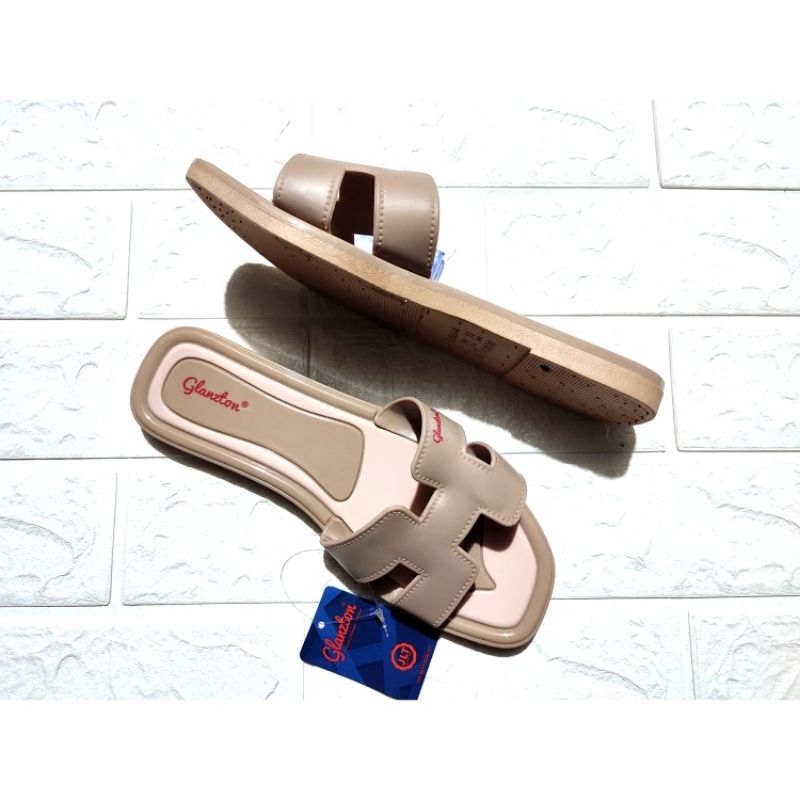 sandal slop wanita sandal glanzton karet jelly model H