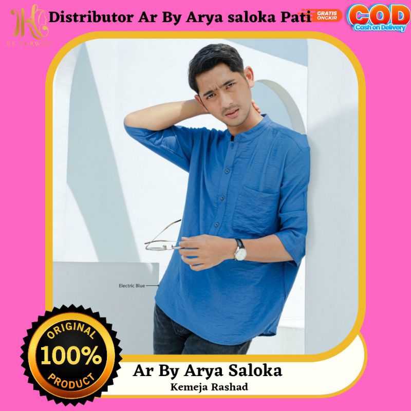 Kemeja Rashad Ar By Arya Saloka Terbaru 2023 Bisa COD Distributor Ar By Arya Saloka Pati Kemeja Koko
