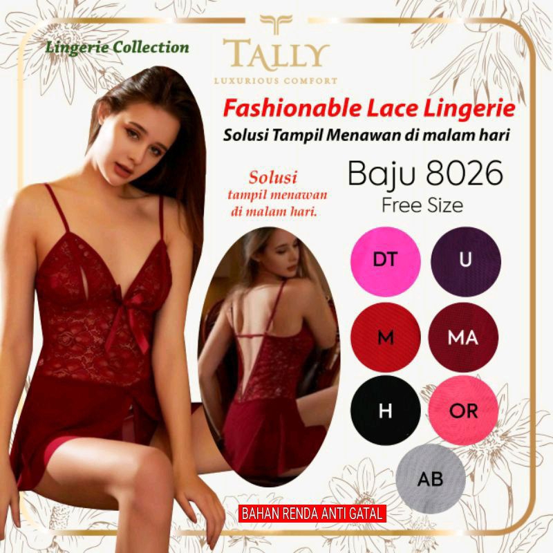 TALLY BAJU TIDUR / LINGERIE 8026 I FREE SIZE |