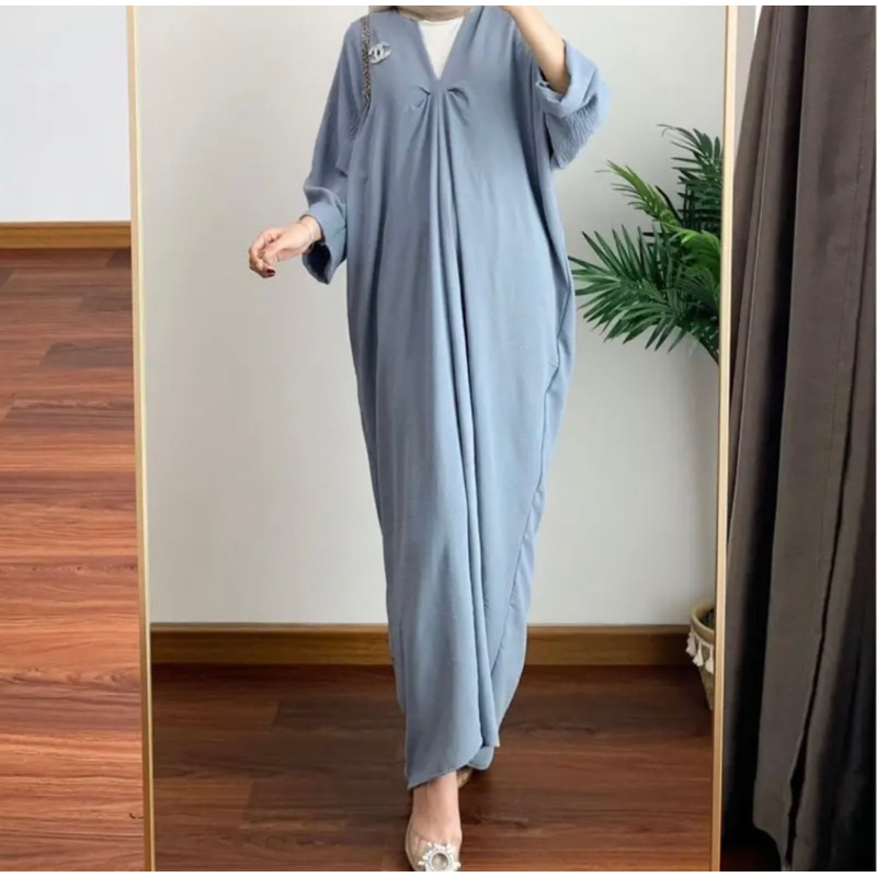 KAFTAN POLOS PREMIUM CRINKLE / KAFTAN LEBARAN / KAFTAN PREMIUM