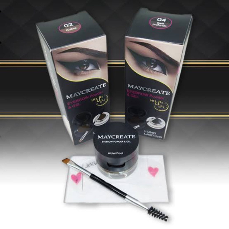 |V’BEAUTY| Maycreate Eyebrow Powder & Gel 2 in 1 Eyebrow Powder Eyebrow Cream Pomade Alis Kuas Alis 