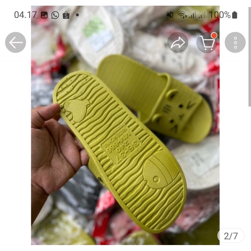 SANDAL SLOP IMPORT KUCING CAT ORIGINAL FLD FULL KARET WANITA