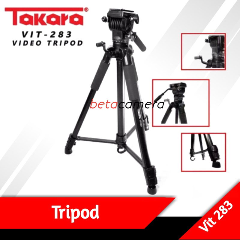 Tripod TAKARA VIT-283 Fluid Head Free Bag for Kamera Dslr Mirrorless Vit 283 Tripod Kamera pan head