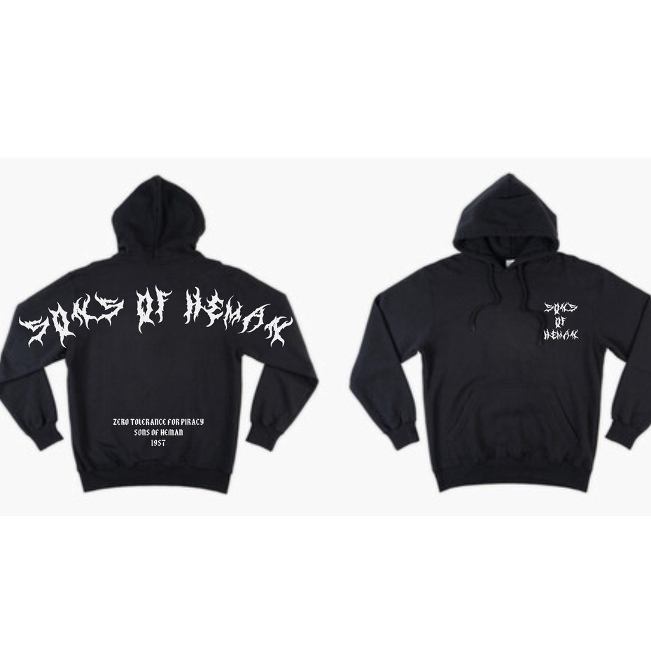 Sweater Hoodie Font Estetick Song Of Heman Teks Metal Acak Kekinian full Sablon