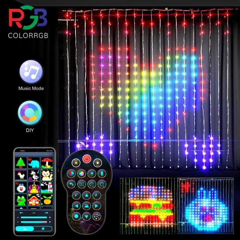 PDQ Lampu Hias Gorden String Lights Smart App Control RGB IP65 2x2 m - PD4