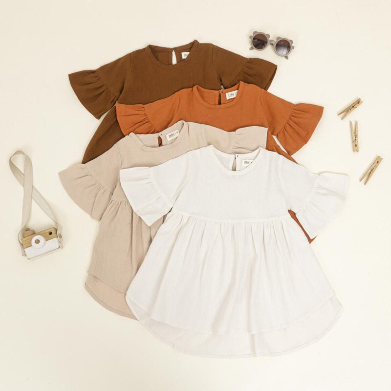 Dress Anak Perempuan Lucu / Atasan Anak Perempuan / Blouse Anak Perempuan Linen Rana by Zada