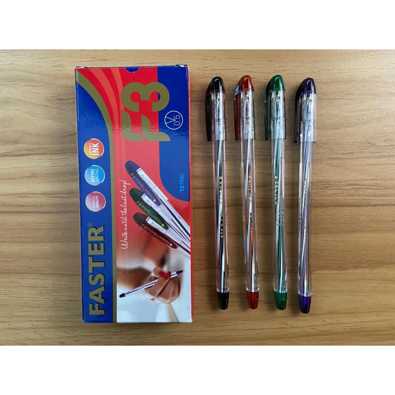 

Faster F3 Ballpoint - Black, Blue, and Red [0.5 mm/ 12 Pcs]