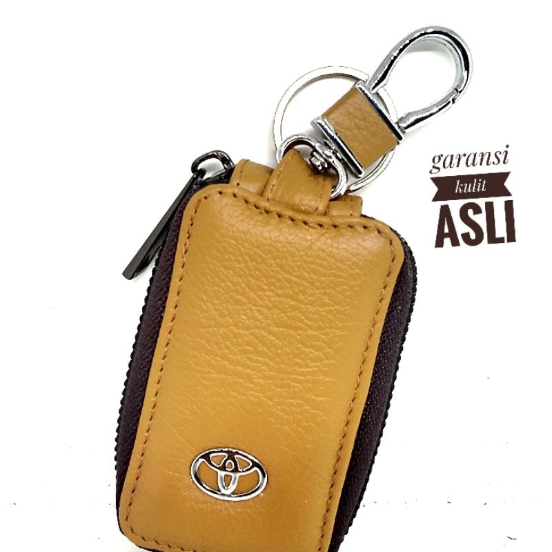 Dompet /Hardcase /Tempat Remote Mobil Kulit - Gantungan Logo TOYOTA