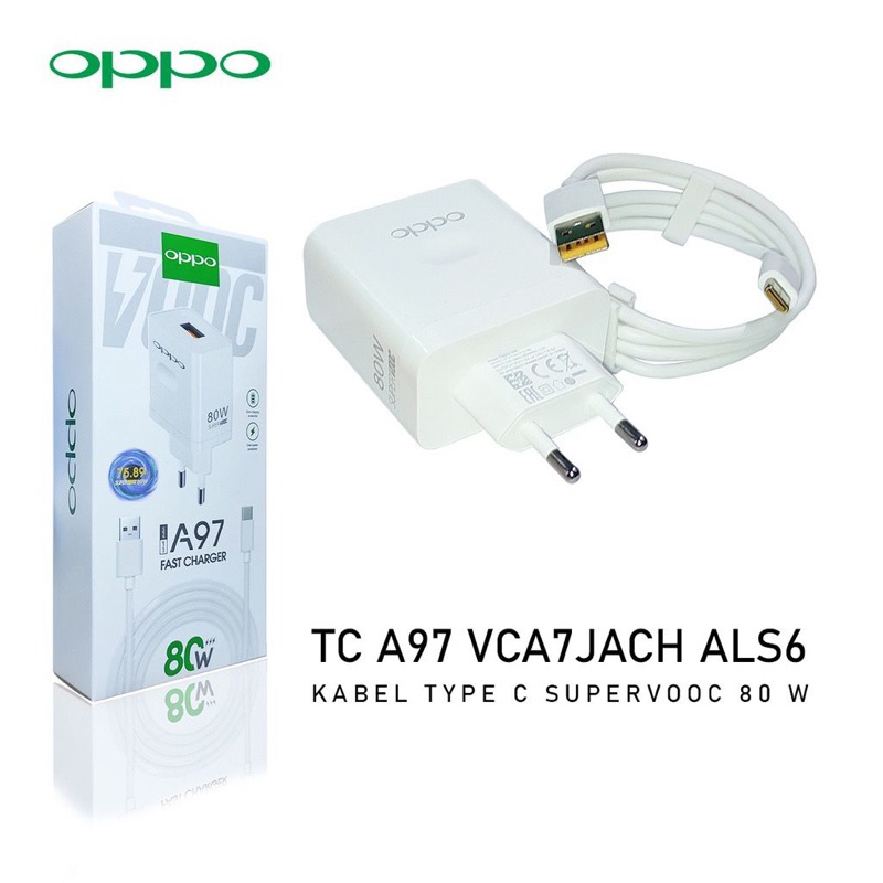 Charger Oppo Fastcharger A97 80Watt Supervooc/Charger Oppo Fast Type C Dan Micro