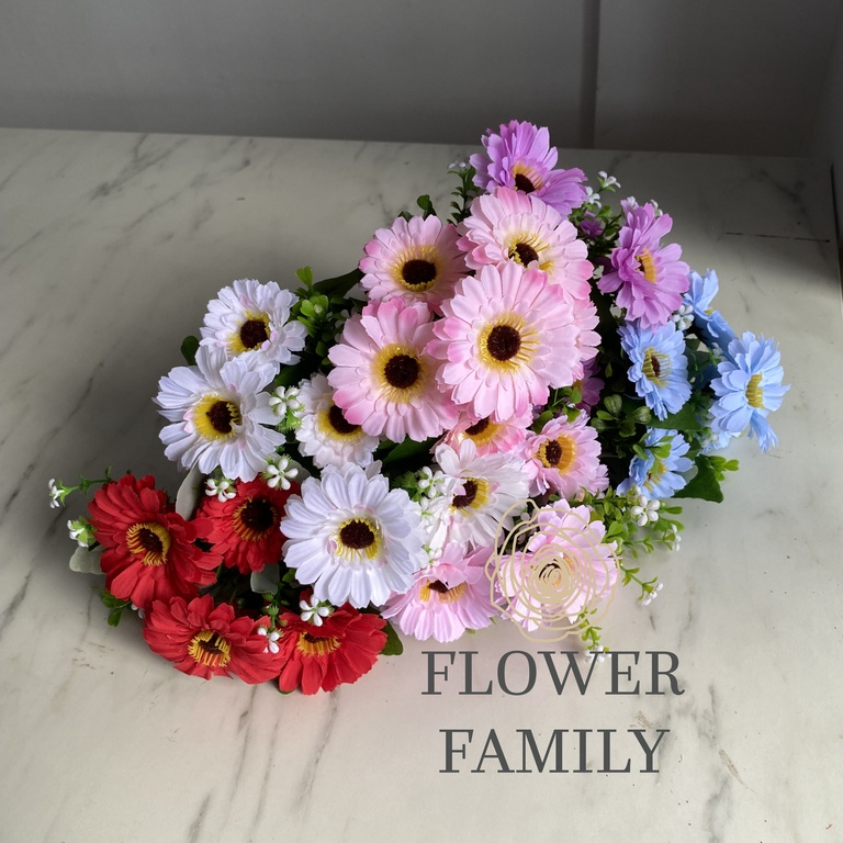 Flower Family -  Bunga Garbera Artificial | Bunga Kecil Palsu | Bunga artificial kecil