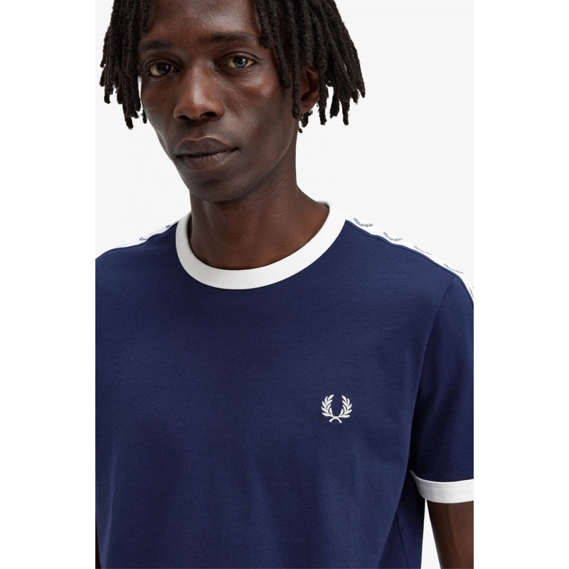 Fred Perry Ringer Taped Tshirt Navy 3