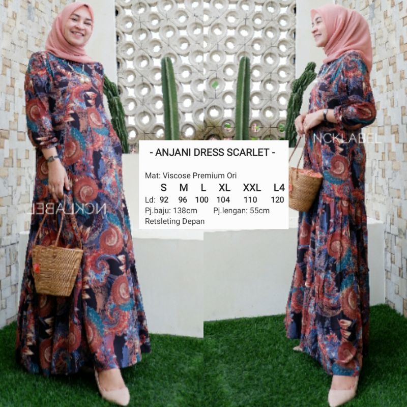 ANGGRAINI ~ NCK LABEL ~ DRESS MUSLIMAH ~ GAMIS BUSUI ~ GAMIS SYARI ~ ANJANI DRESS ORIGINAL PRODUCT B