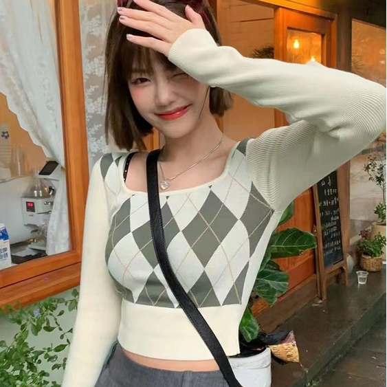 Sweater Wanita Korea Rajut Premium Lengan Panjang