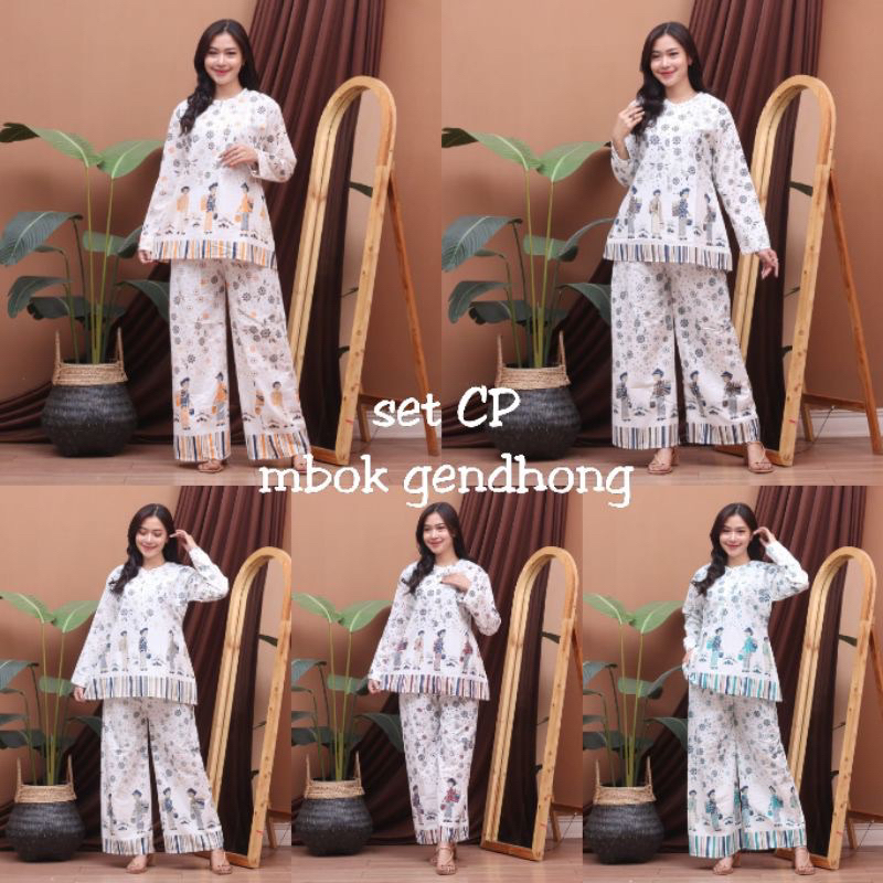 ONESET KEKINIAN SETELAN LENGAN PANJANG BU TEDJO MBOK GENDHONG