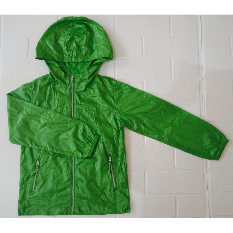 Jaket Anak / Jas Hujan / Mantel Hujan / Parasut / Hijau / PL / Jaket Motor
