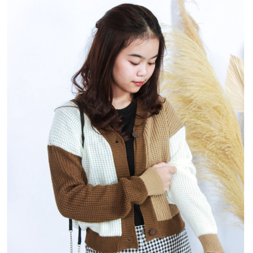 KALILA - ARSY COMBY Cardigan Crop Cardigan Rajut Wanita Dewasa | Kardigan Rajut Wanita