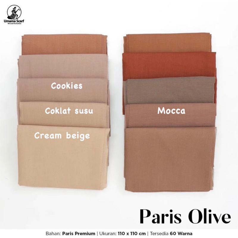 HIJAB SEGIEMPAT PARIS OLIVE LC UMAMA SCARF METAL LOGO