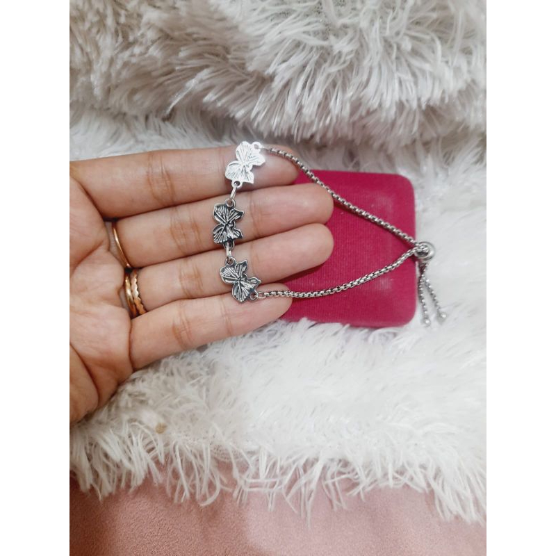 gelang serut titanium silver