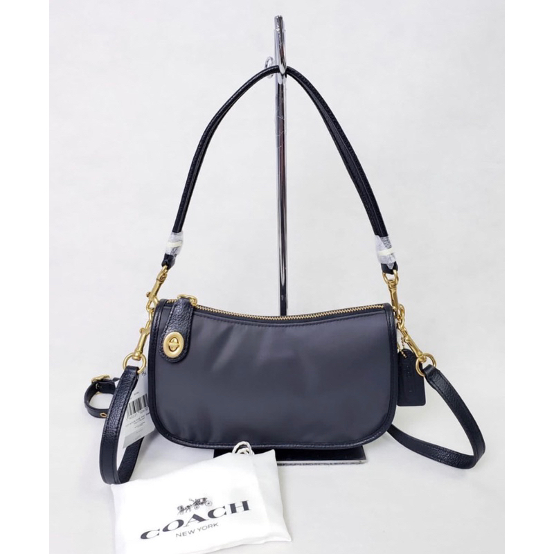 Coach vintage rose print swinger bag nylon black