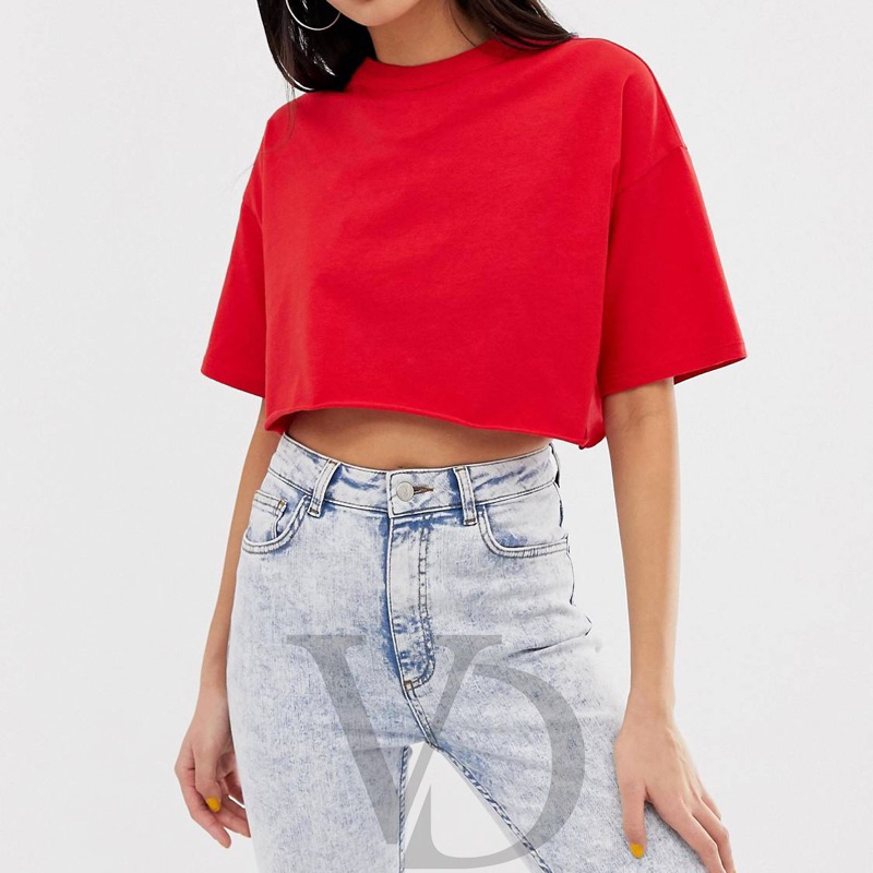 Crop top tshirt / atasan wanita crop / baju crop oversize jumbo / kaos oversize