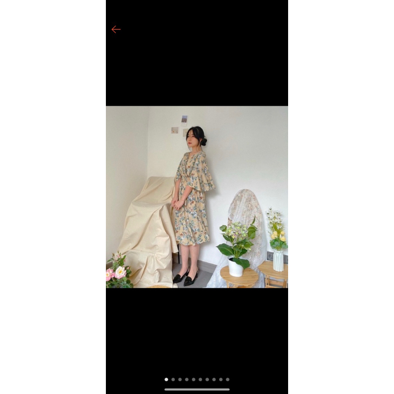 PL dress bunga bunga model vintage arau korea yang lucu dan bagus