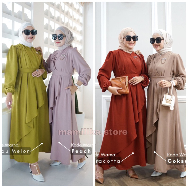 ZAIRA DRESS | DRESS CRINKEL AIRFLOW |GAMIS CANTIK | DRESS KONDANGAN