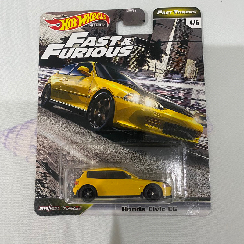Hot Wheels Premium Honda Civic EG Kuning Fast and Furious