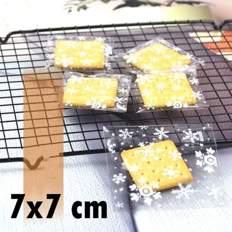 PLASTIK COOKIES 7x7 OPP 100pcs SNOWFLAKE  PC 715