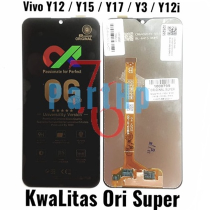 Lcd Touchscreen Fullset Kwalitas Ori Super Vivo Y12 - Y15 - Y17 - Y3 - Y12i - Hitam