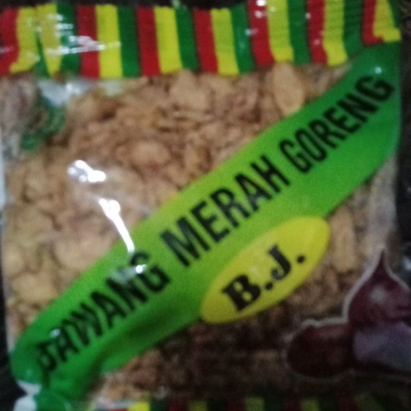 

Bawang merah goreng merk BJ, kemasan sachet 50gr