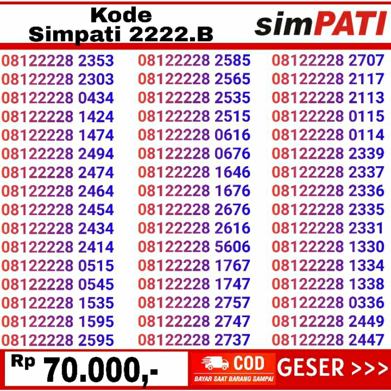 nomor cantik telkomsel simpati 12345 55aab/baa