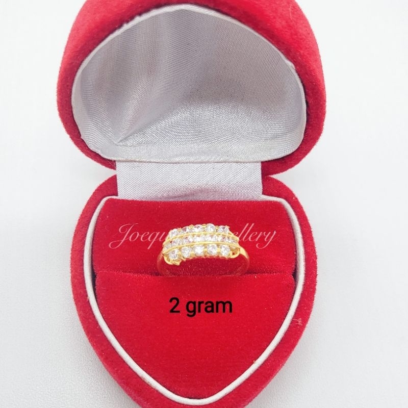 cincin emas muda 2 gram model persegi