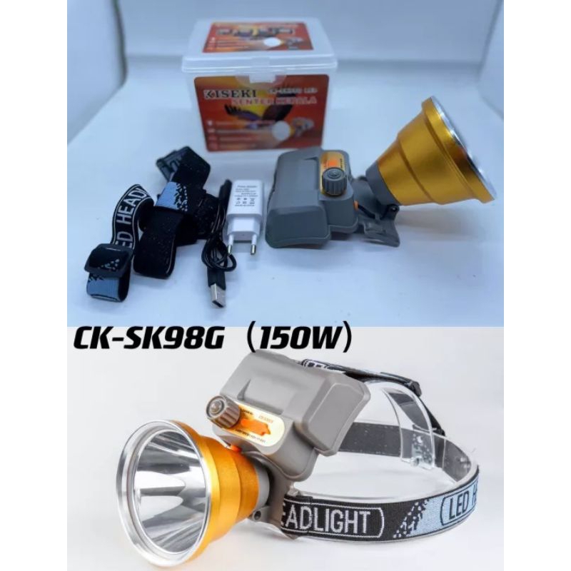 Senter Kepala Cas KISEKI CK-SK98G Water Proof Terang 150Wat