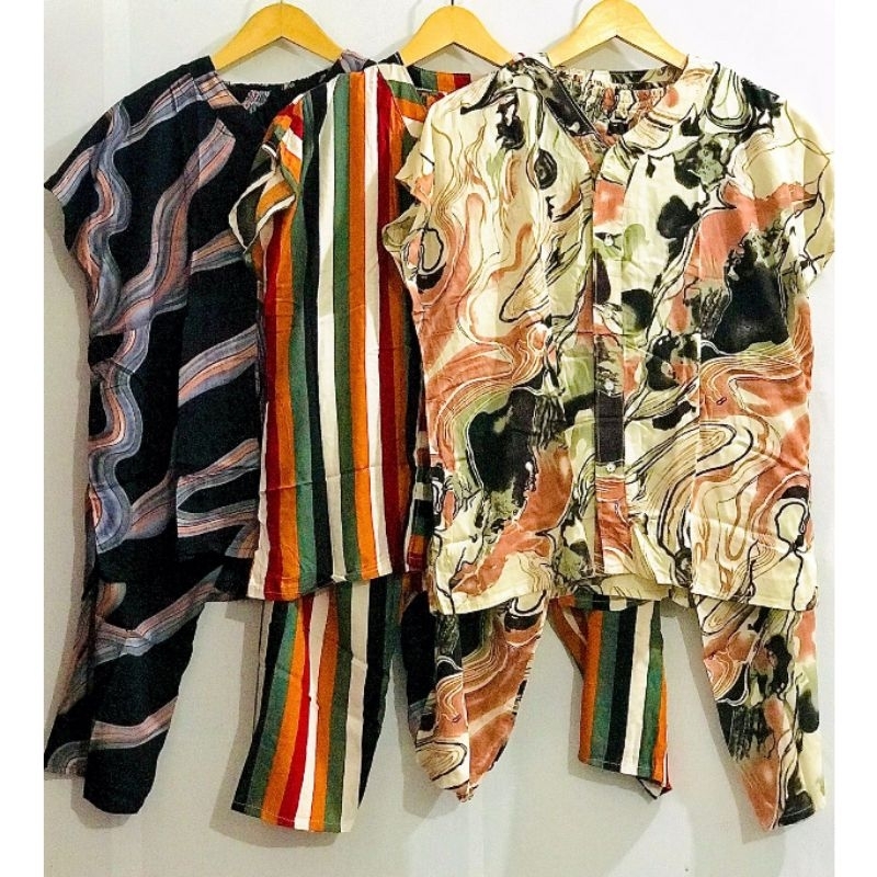 BISA COD / ONE SET VNECK RAYON / SETELAN RAYON / SETELAN RAYON WANITA / SETELAN RAYON PREMIUM / SETE