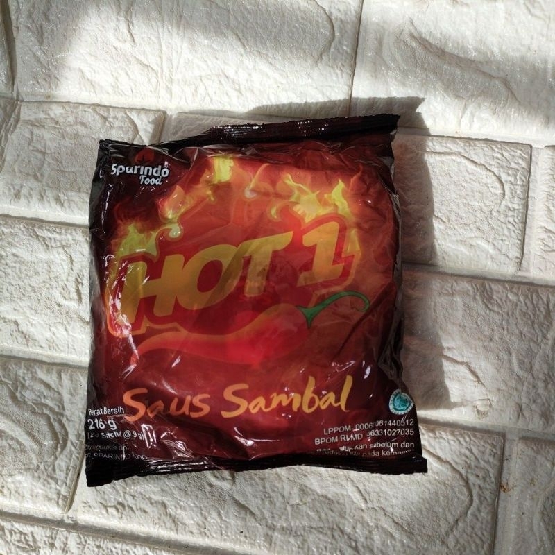 

Saus saos sambal hot 1 sachet (isi 24 sachet)