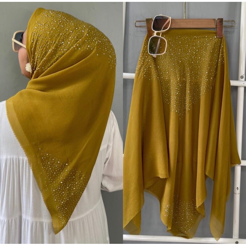 Hijab segi empat payet Atas Bawah New/ hijab segi empat payet premium