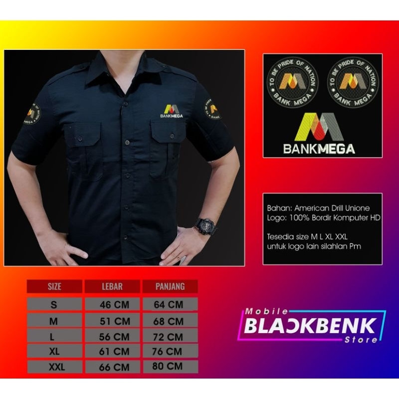 kemeja bank mega ctc seragam bank mega