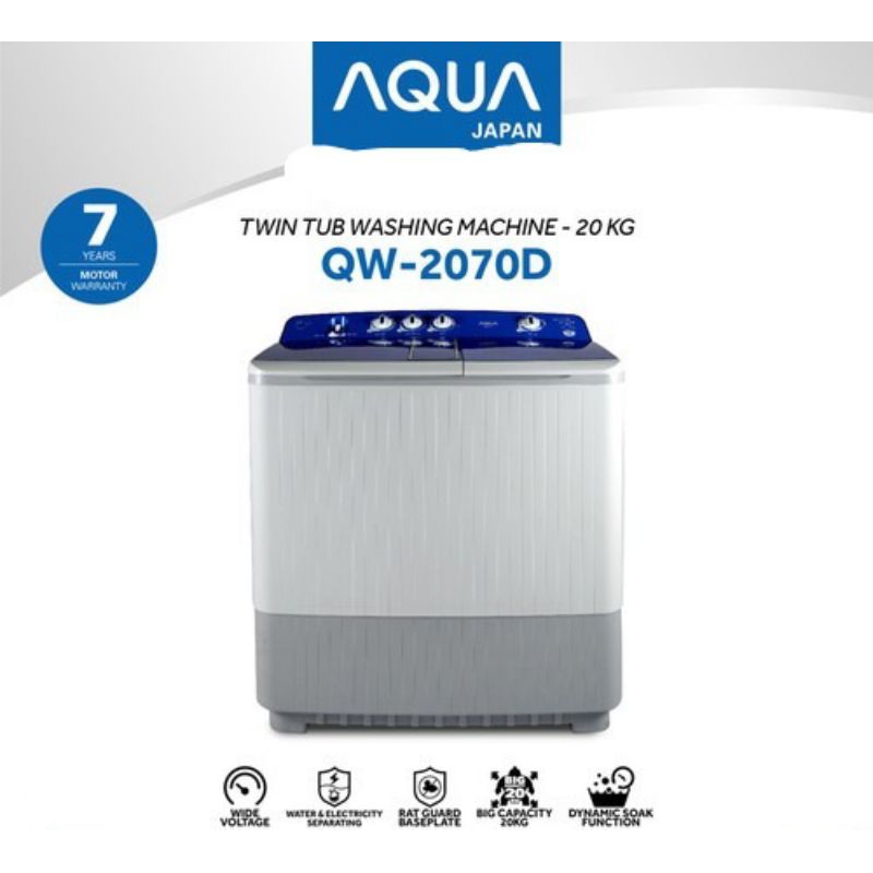 Mesin Cuci AQUA  20 KG QW2070D GARANSI RESMI