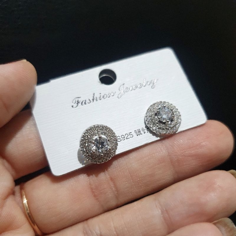 Restok Anting Premium Quality Anting Zircone silver925 perak Mata kilau Anti Karat Anti Alergi Earring at06