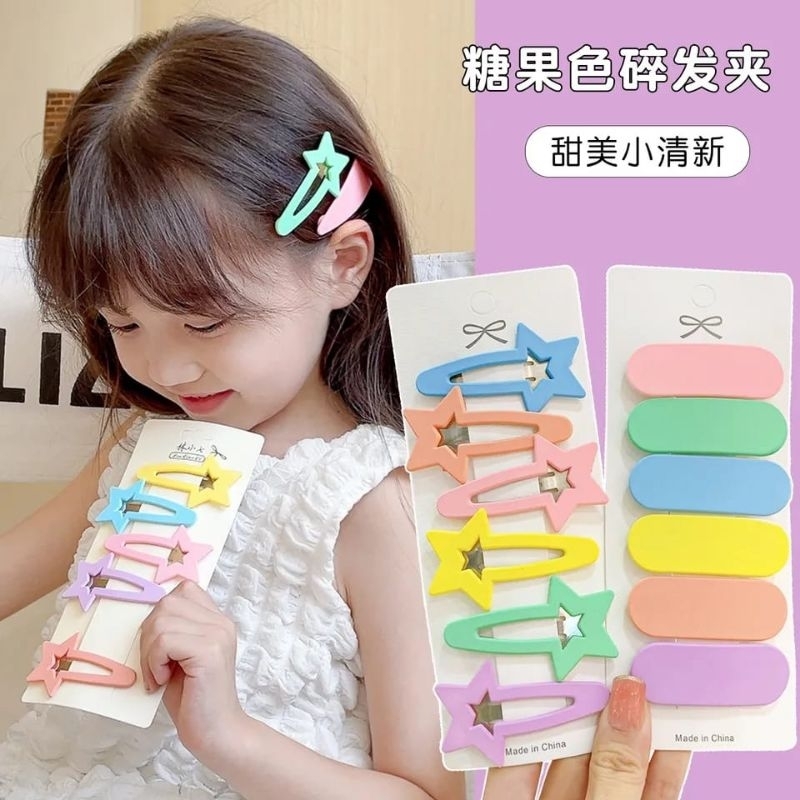 JEPIT RAMBUT TIPTOP ANAK DOFF KOREA ISI 6 PCS