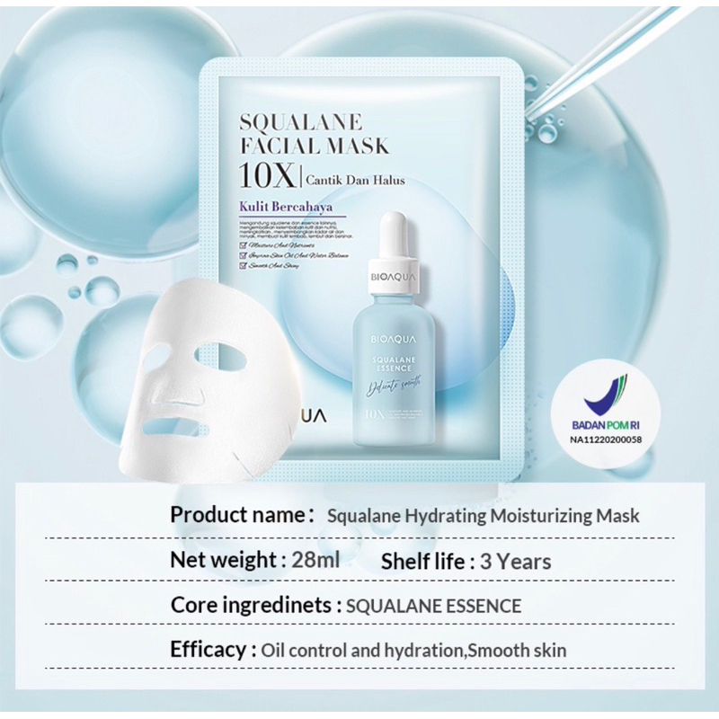 Bioaqua Essence Mask 10x The Effect Whitening / Anti-Aging / Repair / Moisturizing sheet Mask Wajah 28ml