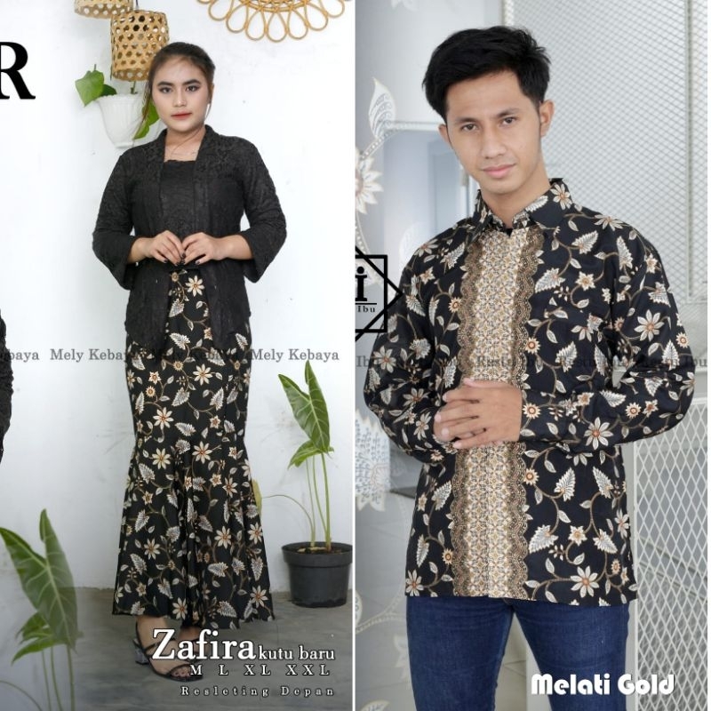 Kebayashopp - couple kebaya kutubaru rok duyung kemeja panjang/couple sarimbit keluarga/kebaya tunangan/couple termurah/ couple kebaya wisuda