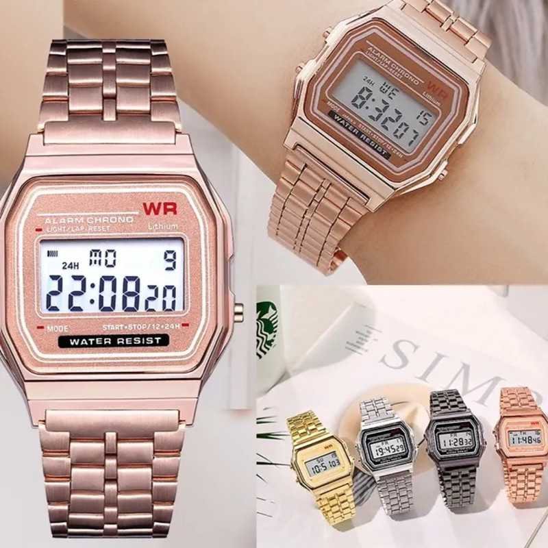 (Grosir)Jam Tangan Wanita Fashion liney Digital Strap Rantai(Terima Cod)