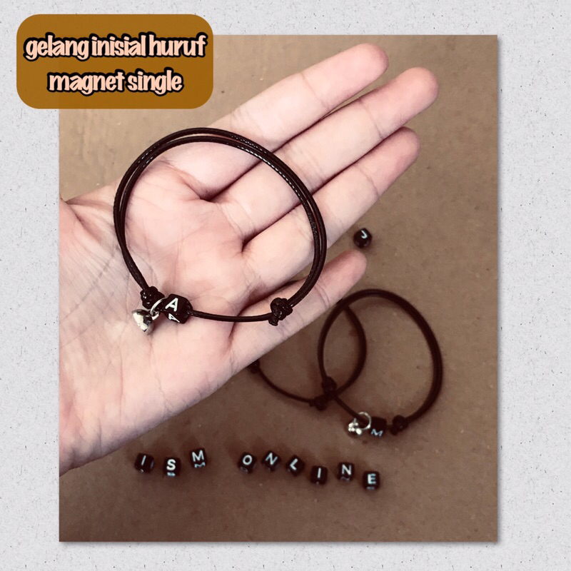 gelang couple inisial magnet / gelang magnet / gelang custom / couple pasangan